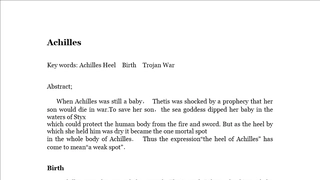Achilles神话论文英语版本