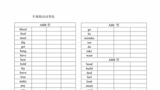 不规则动词变化