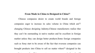 From Made in China to Designed in China