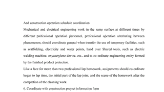 And construction operation schedule coordination