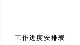 工作进度安排表