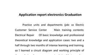 Application report electronics Graduation(申请报告电子毕业)