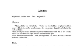 achilles神话论文英语版本
