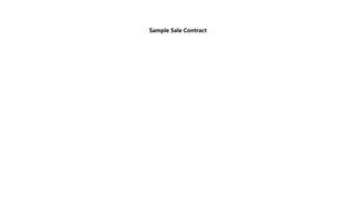 Sample Sale Contract