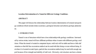 Location Determination of a Tunnel in Different Geology Conditions