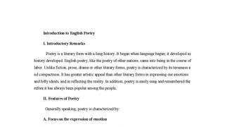 English Poetry