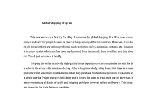 Global Shipping Program