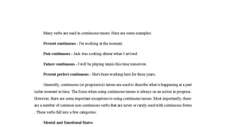 non-continous verb
