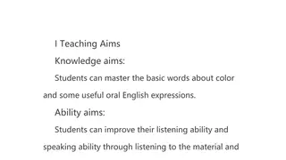 I Teaching Aims