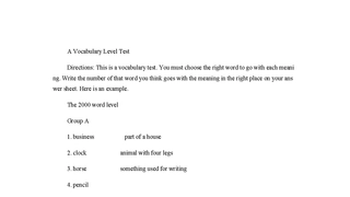 A Vocabulary Level Test
