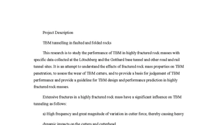 TBM tunnelling in faulted and folded rocks
