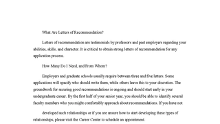 Letters of Recommendation