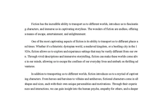 The Wonders of Fiction