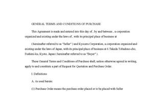 General Purchase Agreement