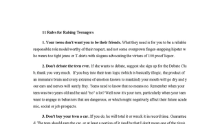 11 Rules for Raising Teenagers