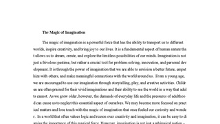The Magic of Imagination