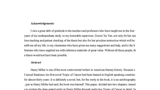 Acknowledgements and Abstract
