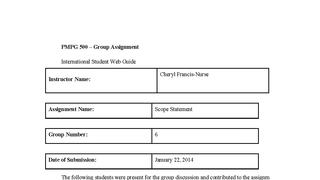 Scope Statement