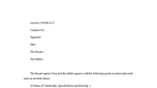 SALES CONTRACT