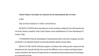 United Nations Convention on Contracts for the International Sale of Goods