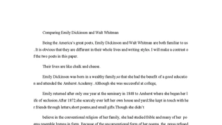 Walt Whitman and Emily Dickinson