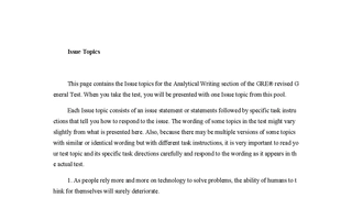 GRE Issue 题库 50 Topics