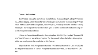Contract for Purchase