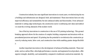 Construction Innovations