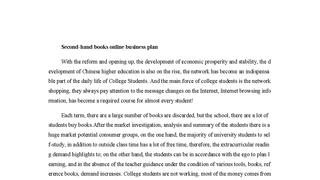 Second-hand books online business plan