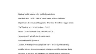 Engineering Infrastructures for Mobile Organizations