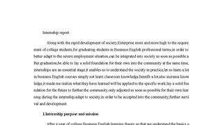 Internship report
