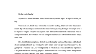 My Favourite Teacher