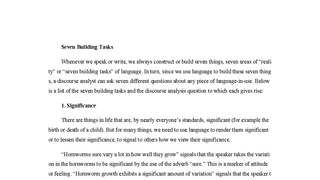 Seven Building Tasks