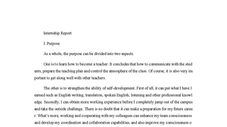 internship report