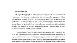 Statement of purpose1
