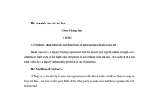 International trade contract