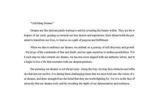 Unfolding Dreams
