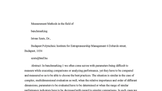 Measurement Methods in the field of