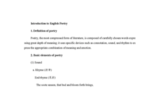 English poetry