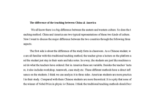 The difference of the teaching between China u0026 America