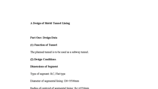 The design of tunneling segmental lining