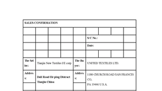 SALES CONFIRMATION