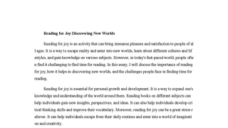 Reading for Joy Discovering New Worlds