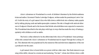 Alice's Adventures In Wonderland