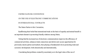United Nations Convention on the Use of Electronic Communications in International Contracts