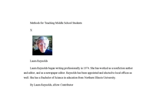 Methods for Teaching Middle School Students