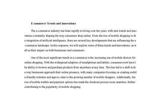 E-commerce Trends and Innovations