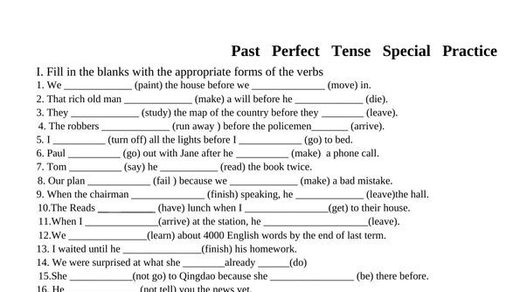Past Perfect Tense Practice Questions with Answers-.doc