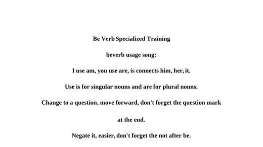 Be verb special practice questions 4 pages